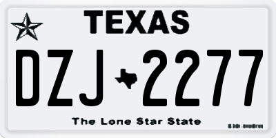TX license plate DZJ2277