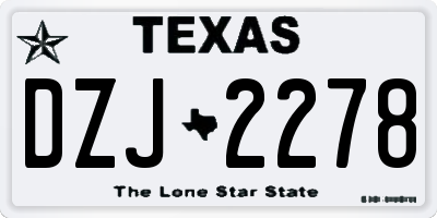 TX license plate DZJ2278