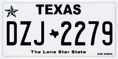 TX license plate DZJ2279