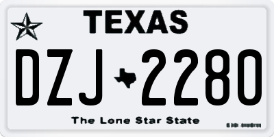 TX license plate DZJ2280