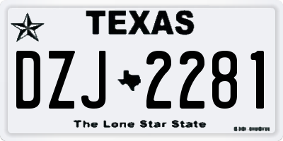 TX license plate DZJ2281