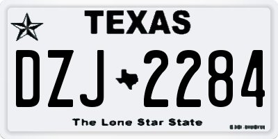 TX license plate DZJ2284
