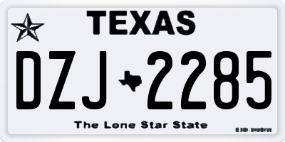 TX license plate DZJ2285