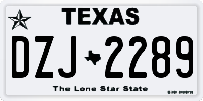 TX license plate DZJ2289