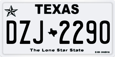 TX license plate DZJ2290