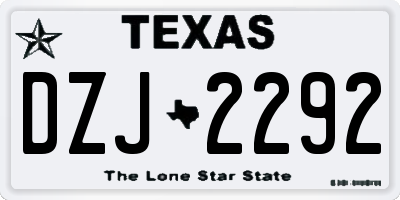 TX license plate DZJ2292
