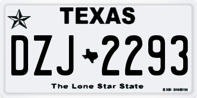 TX license plate DZJ2293