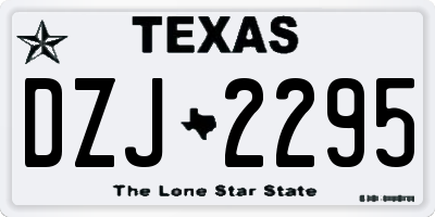 TX license plate DZJ2295