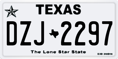TX license plate DZJ2297