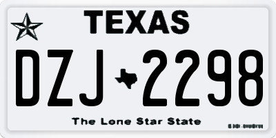 TX license plate DZJ2298