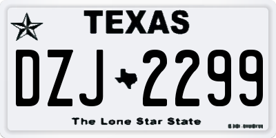 TX license plate DZJ2299