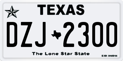 TX license plate DZJ2300