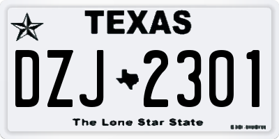 TX license plate DZJ2301