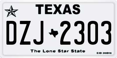 TX license plate DZJ2303