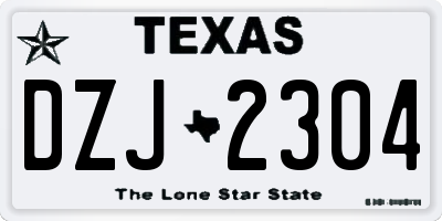 TX license plate DZJ2304