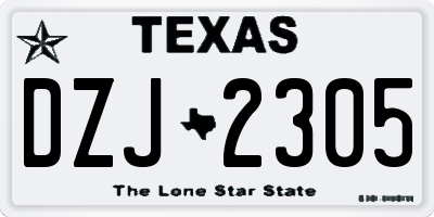 TX license plate DZJ2305