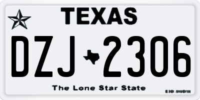 TX license plate DZJ2306