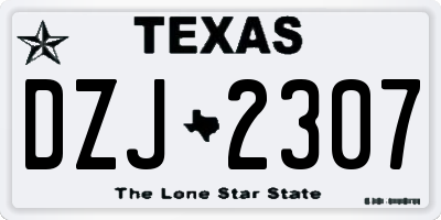 TX license plate DZJ2307