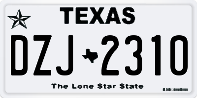 TX license plate DZJ2310