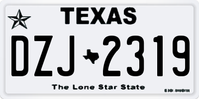 TX license plate DZJ2319