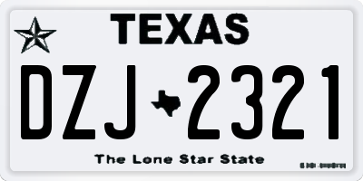 TX license plate DZJ2321