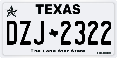 TX license plate DZJ2322