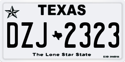TX license plate DZJ2323