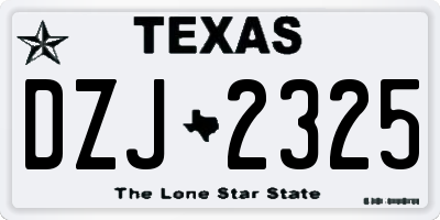 TX license plate DZJ2325