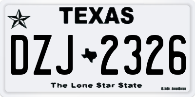 TX license plate DZJ2326