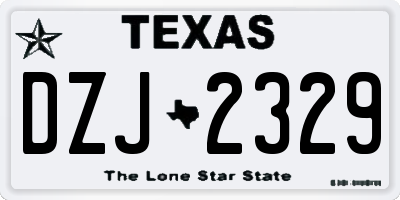 TX license plate DZJ2329