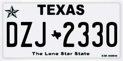 TX license plate DZJ2330