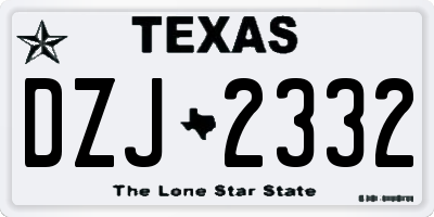 TX license plate DZJ2332