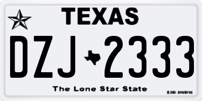 TX license plate DZJ2333