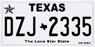 TX license plate DZJ2335