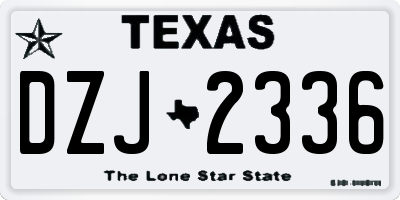 TX license plate DZJ2336