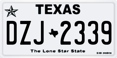 TX license plate DZJ2339