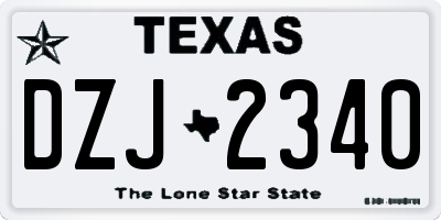 TX license plate DZJ2340