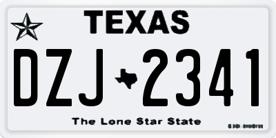 TX license plate DZJ2341