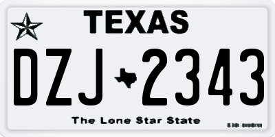 TX license plate DZJ2343