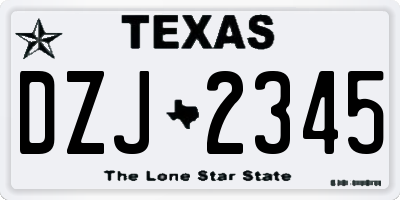 TX license plate DZJ2345