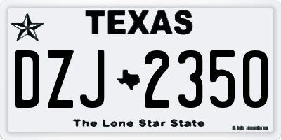 TX license plate DZJ2350