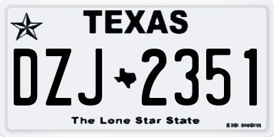 TX license plate DZJ2351