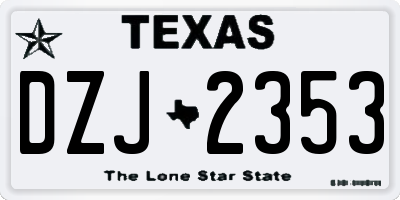 TX license plate DZJ2353