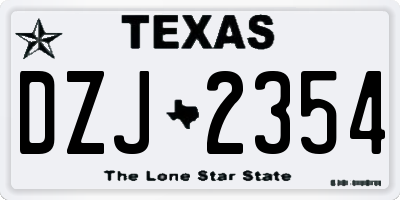 TX license plate DZJ2354