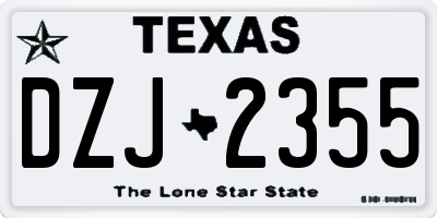 TX license plate DZJ2355