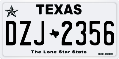 TX license plate DZJ2356