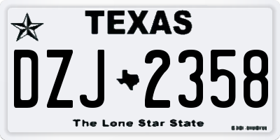TX license plate DZJ2358