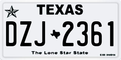 TX license plate DZJ2361