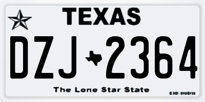 TX license plate DZJ2364
