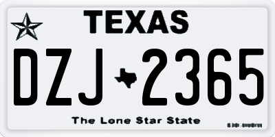 TX license plate DZJ2365